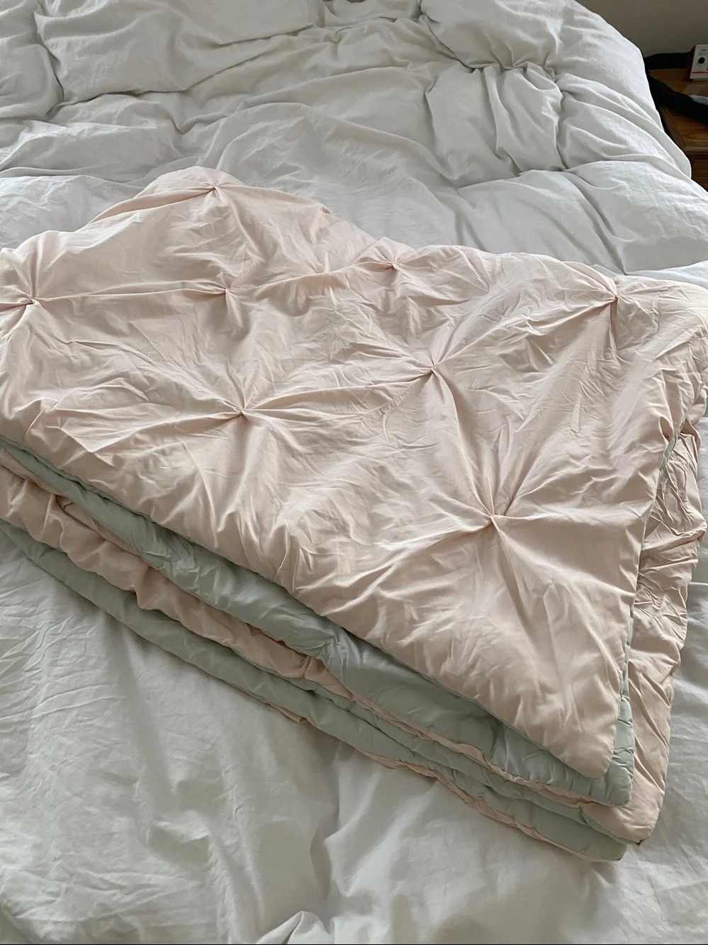 Light pink comforter and pillow case TwinXL
